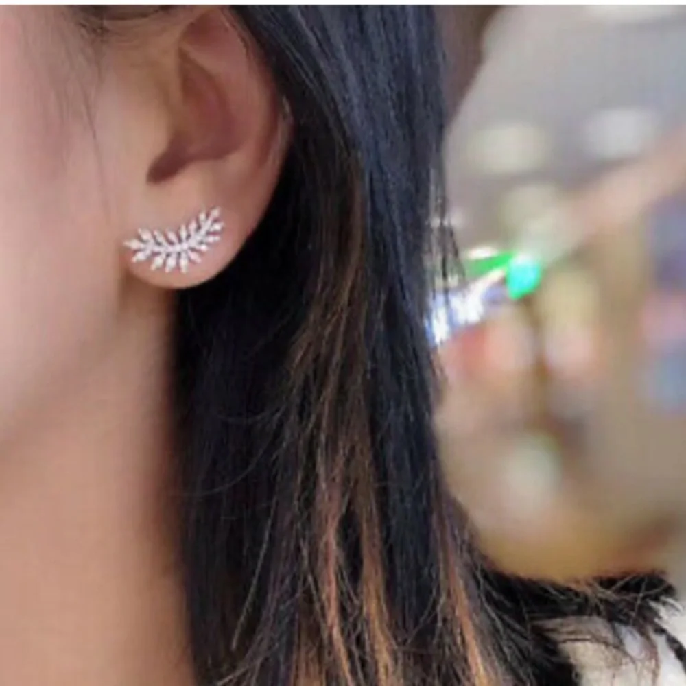 New Cute 925 Sterling Silver Stud Earrings for Women Wedding Party Jewelry Gift - Picture 5 of 6